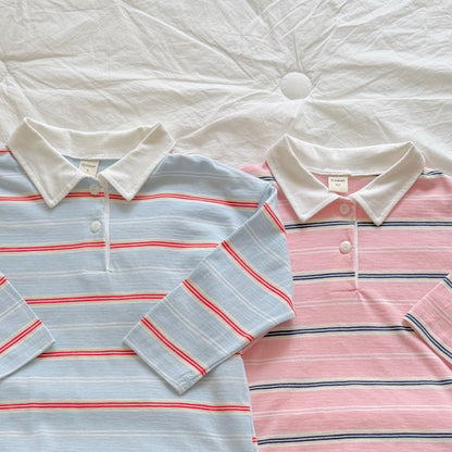 ninibello milkey stripe collar tee (80-130cm)