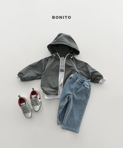 bonito check stripe windbreaker (~80-140cm)