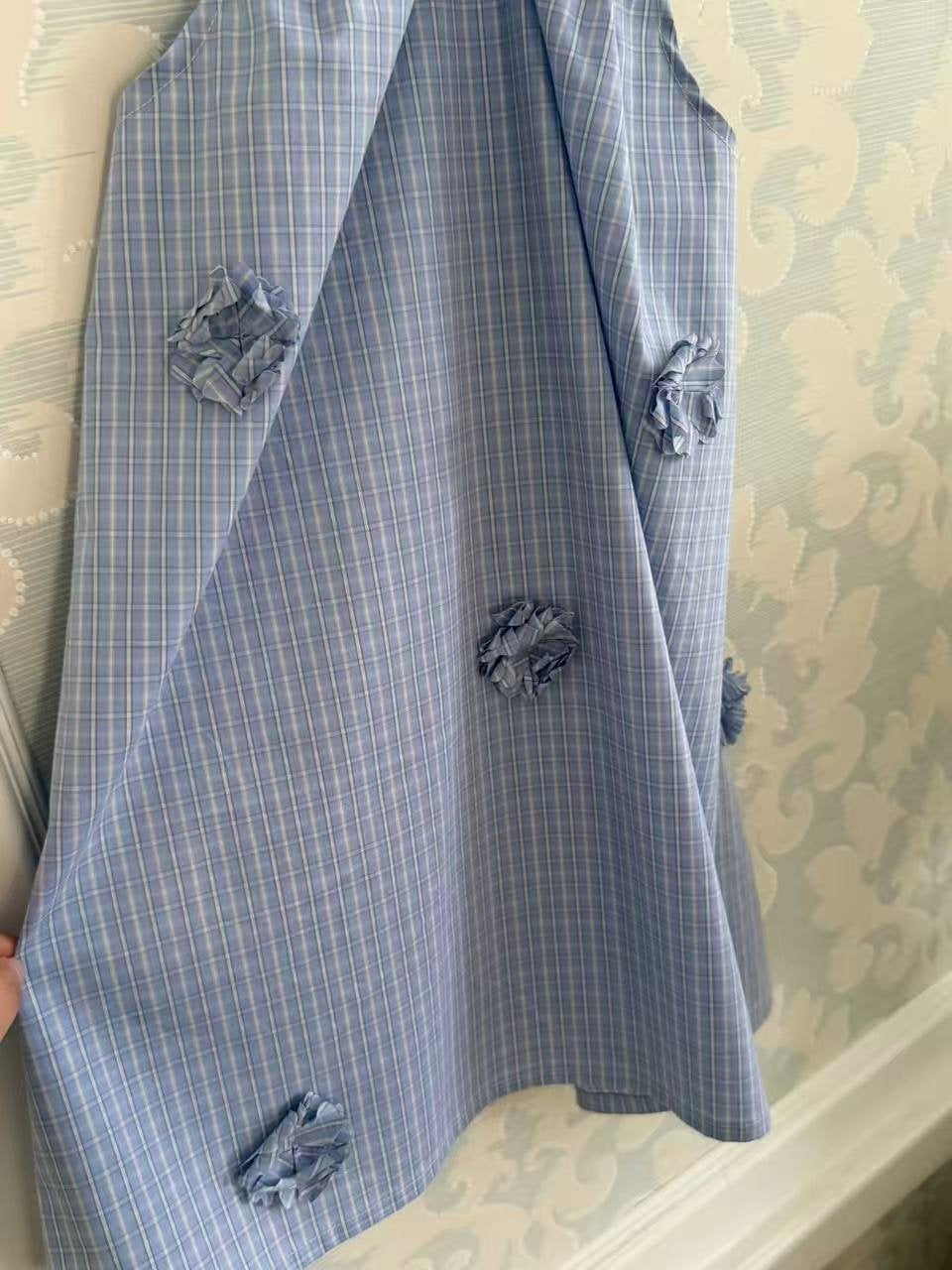 aiai sky flower blue strap dress (95-140cm)