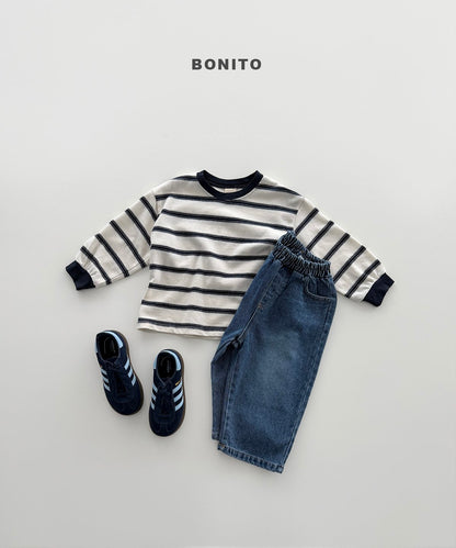 bonito haru stripe rib tee (~80-140cm)
