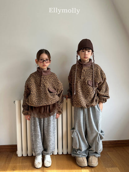 EllyMolly 小扣造型抓絨上衣 (90-160cm)