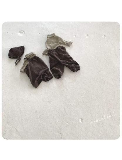 nunubiel clap romper & bonnet (3-18m)