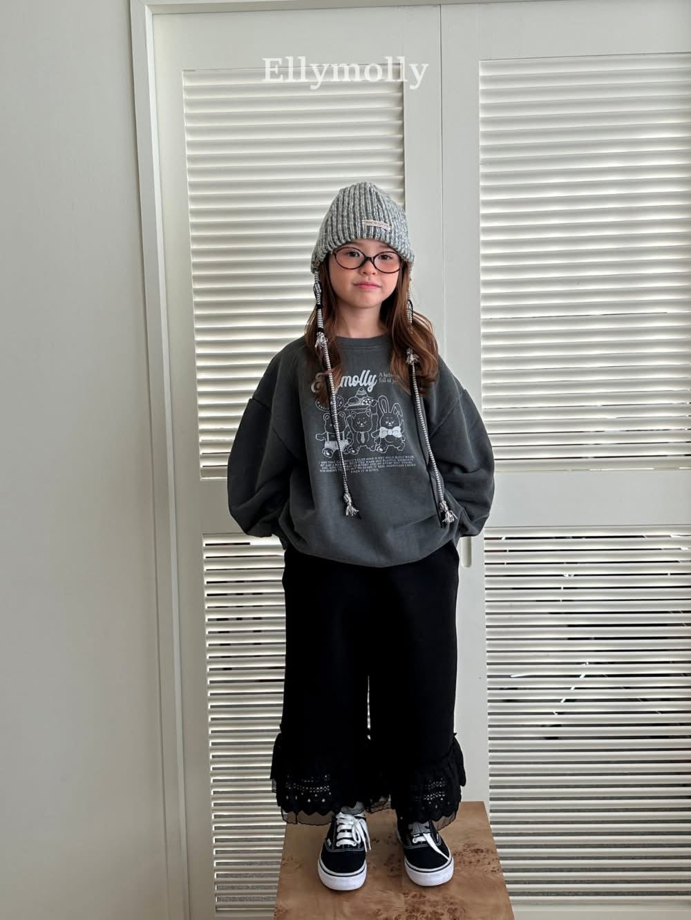 EllyMolly 蕾絲寬寬長褲 (90-145cm)