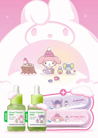 Sungboon Editor x Sanrio 特別版綠蕃茄NMN立體塑顏毛乳精華 🍅💚 40ml+40ml 兩支裝✨｜送梳子
