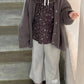 Aiai mocha knit cardigan (kids 90-130cm)