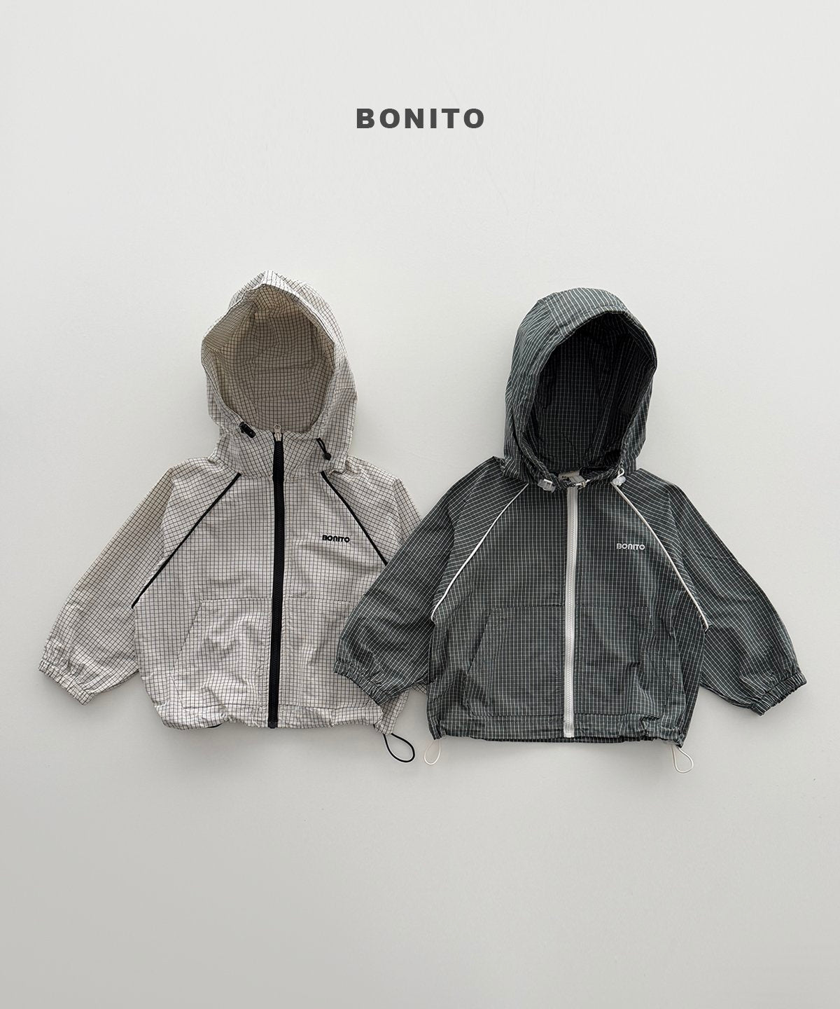 bonito check stripe windbreaker (~80-140cm)