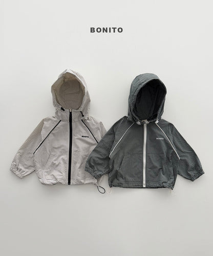 bonito check stripe windbreaker (~80-140cm)