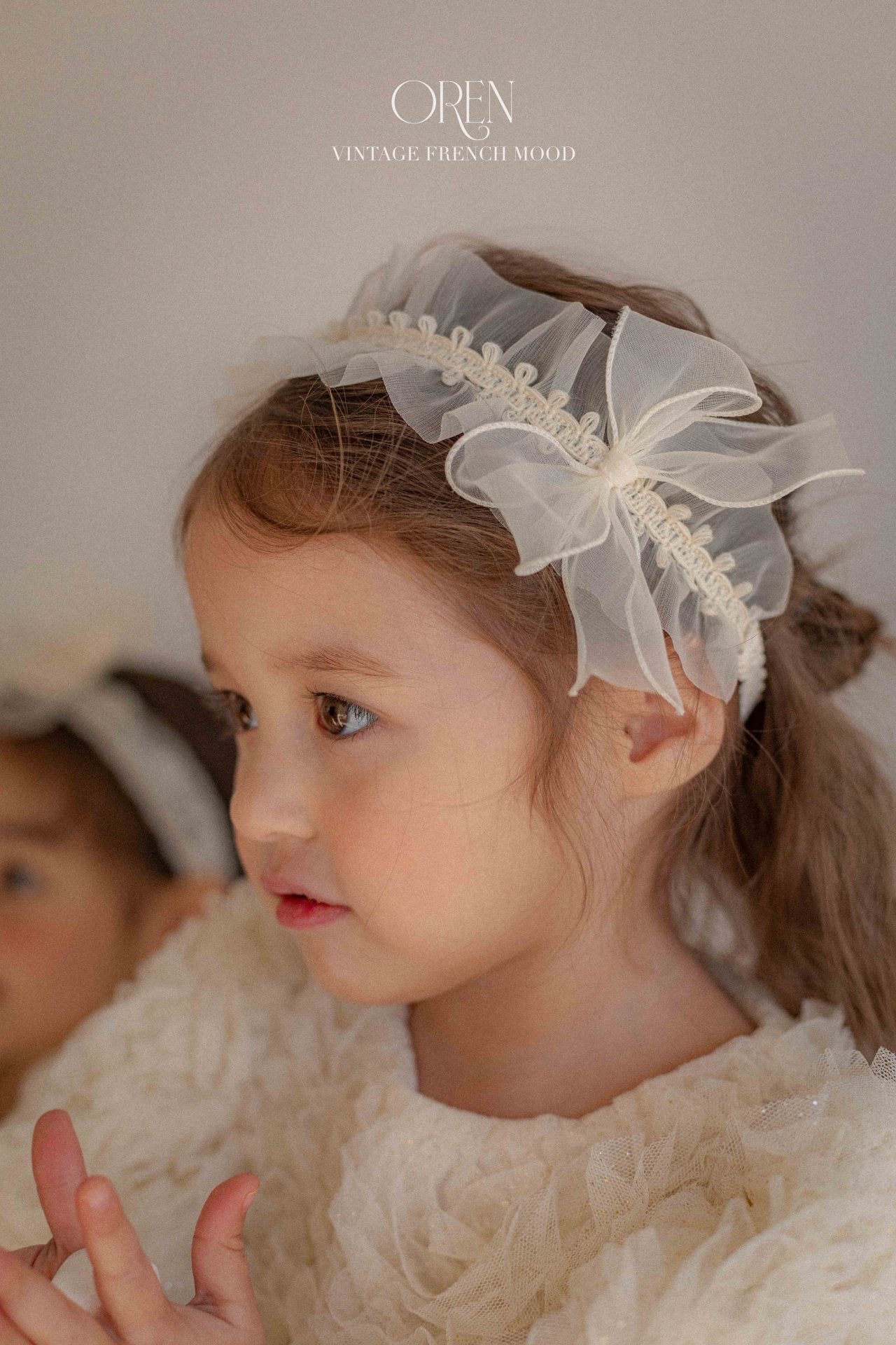 OREN shiny organza pleated hairband