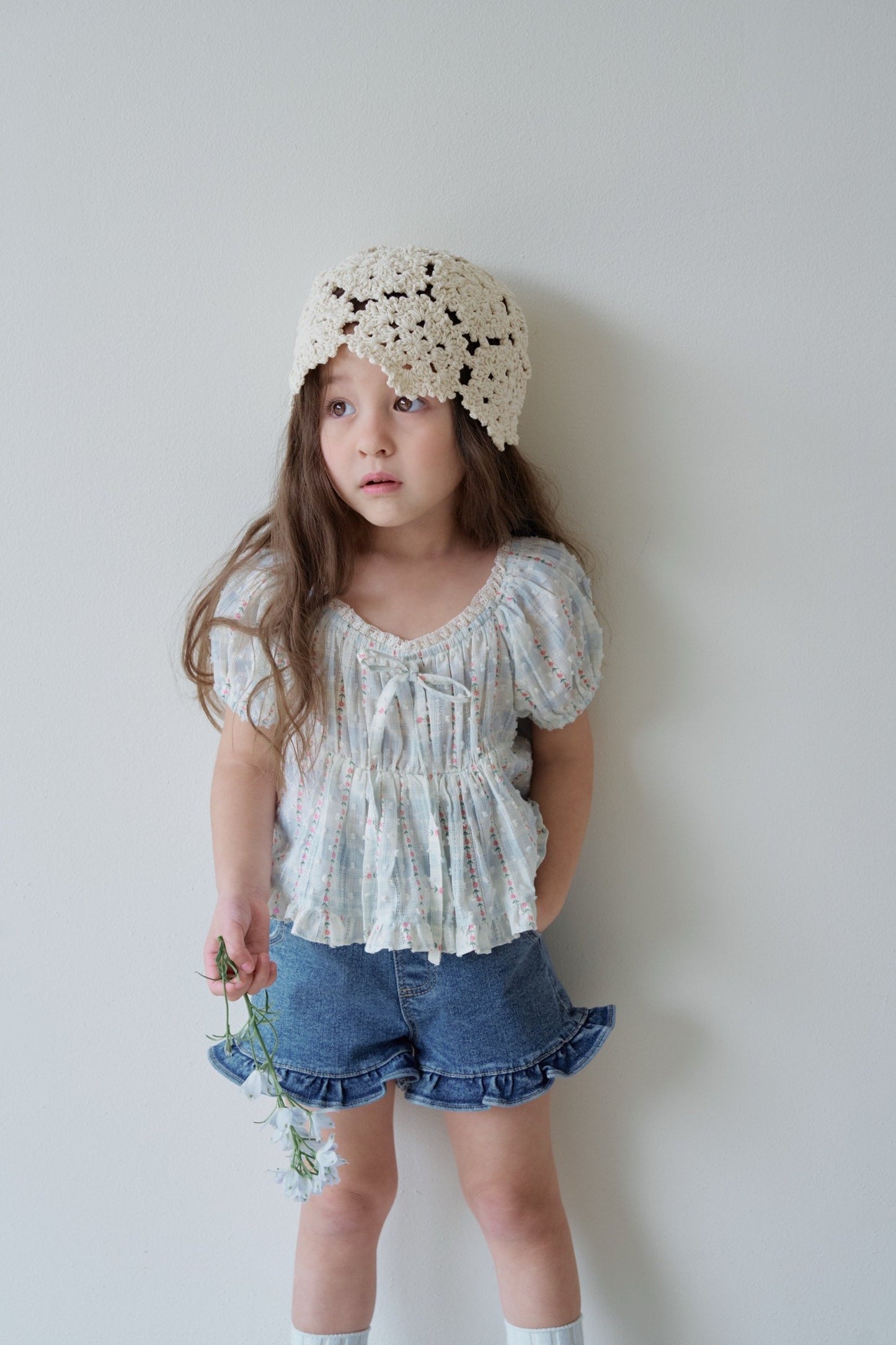 momoann frill denim shorts (90-140cm)