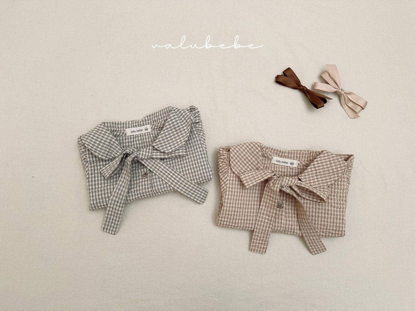 valubebe check tie blouse(60-110)