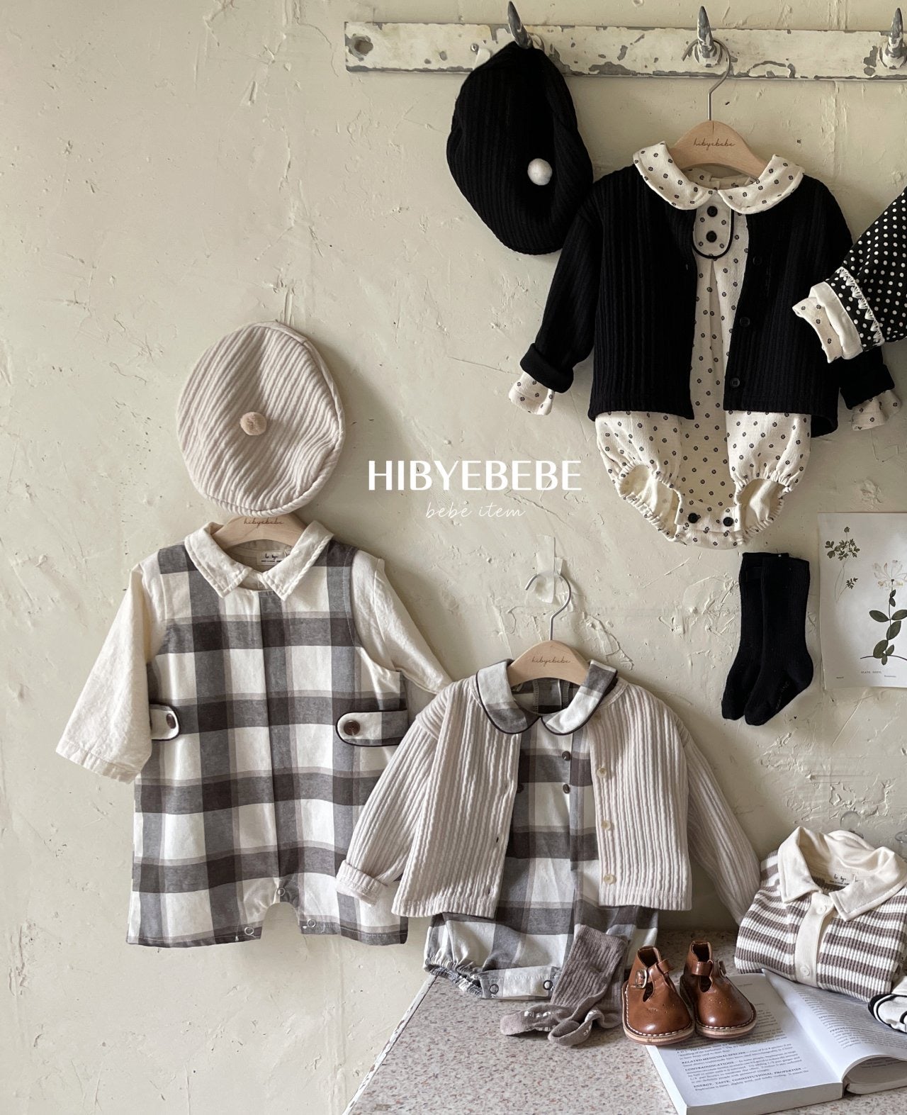 hibyebebe british check overalls
(75-90cm)