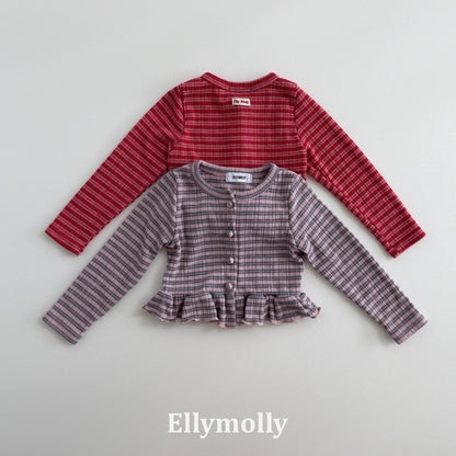ELLYMOLLY loen frill cardigan (90-145cm)