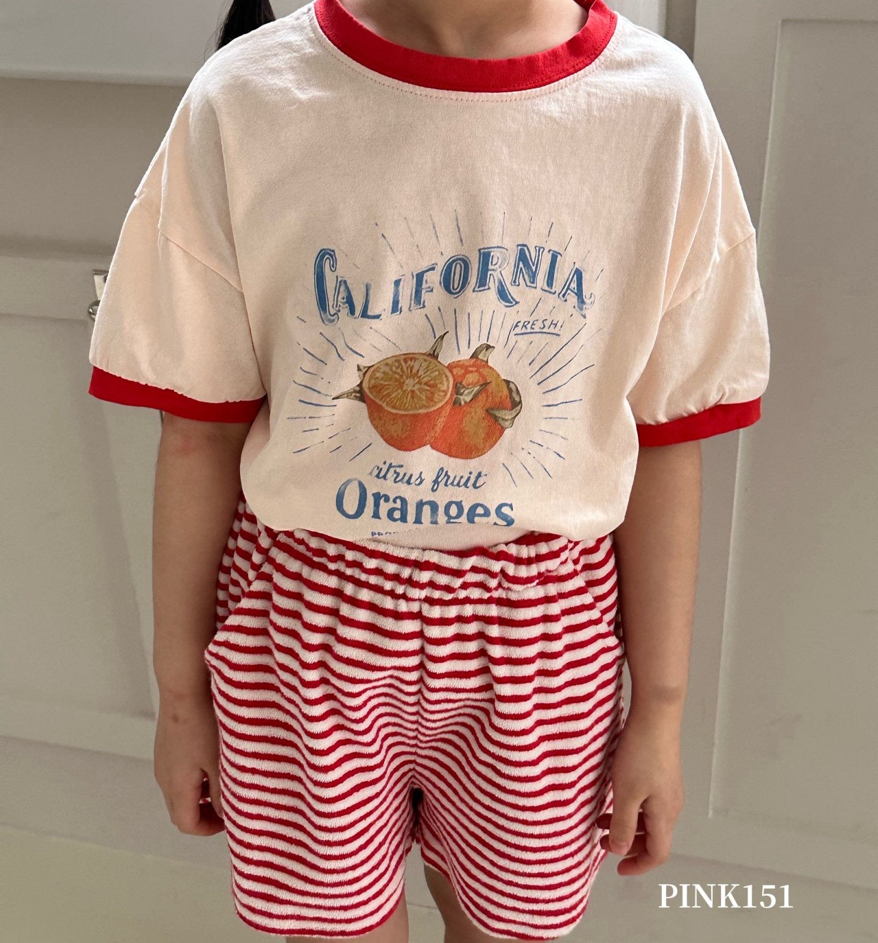 Pink151  Fresh orange short sleeve t-shirt (kids 90-125cm)