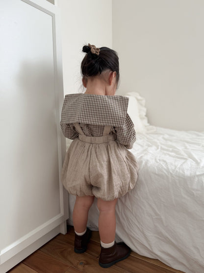 mimi market check sailor blouse (75-90cm)