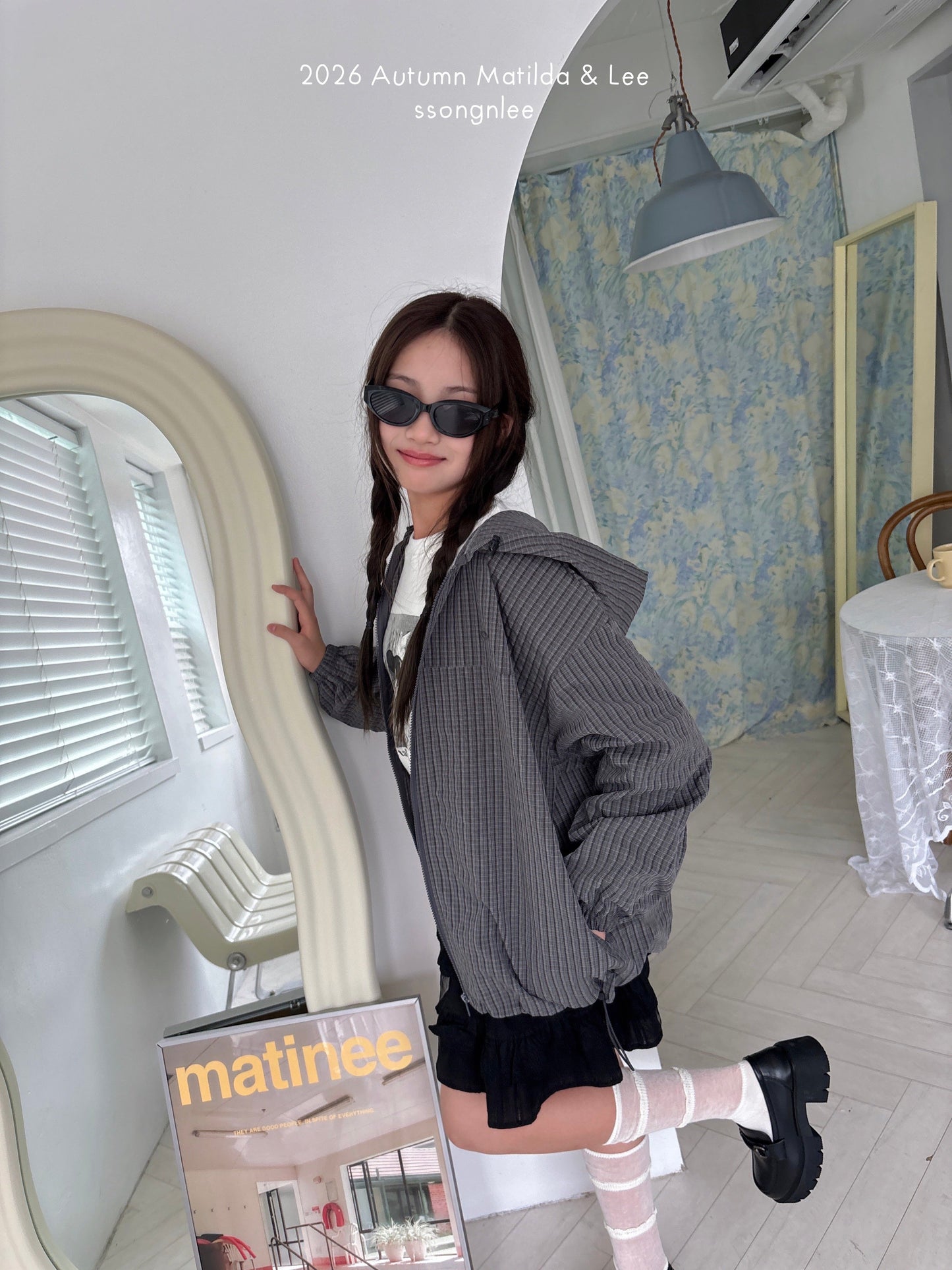matilda&lee check hood jumper (85-165cm)