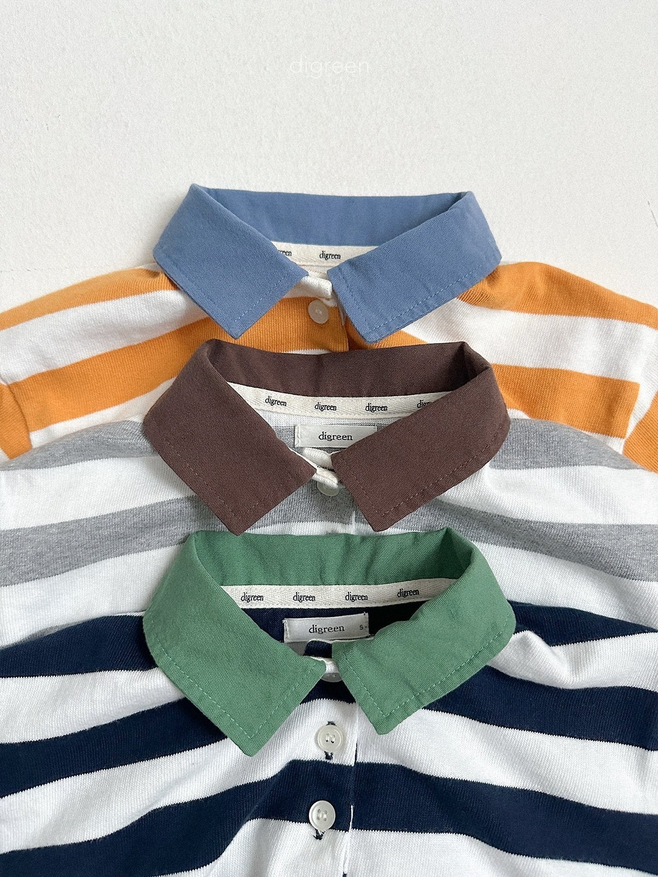 digreen striped collar mtm (85-130cm)