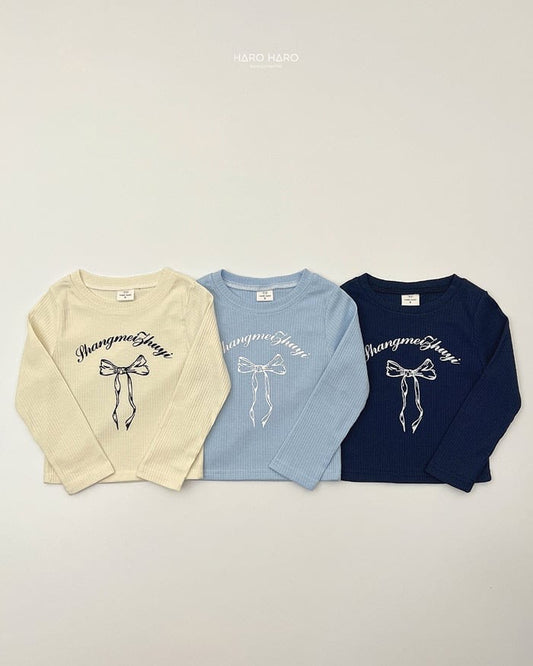 HAROHARO bling ribbon rib tee (85-140cm)