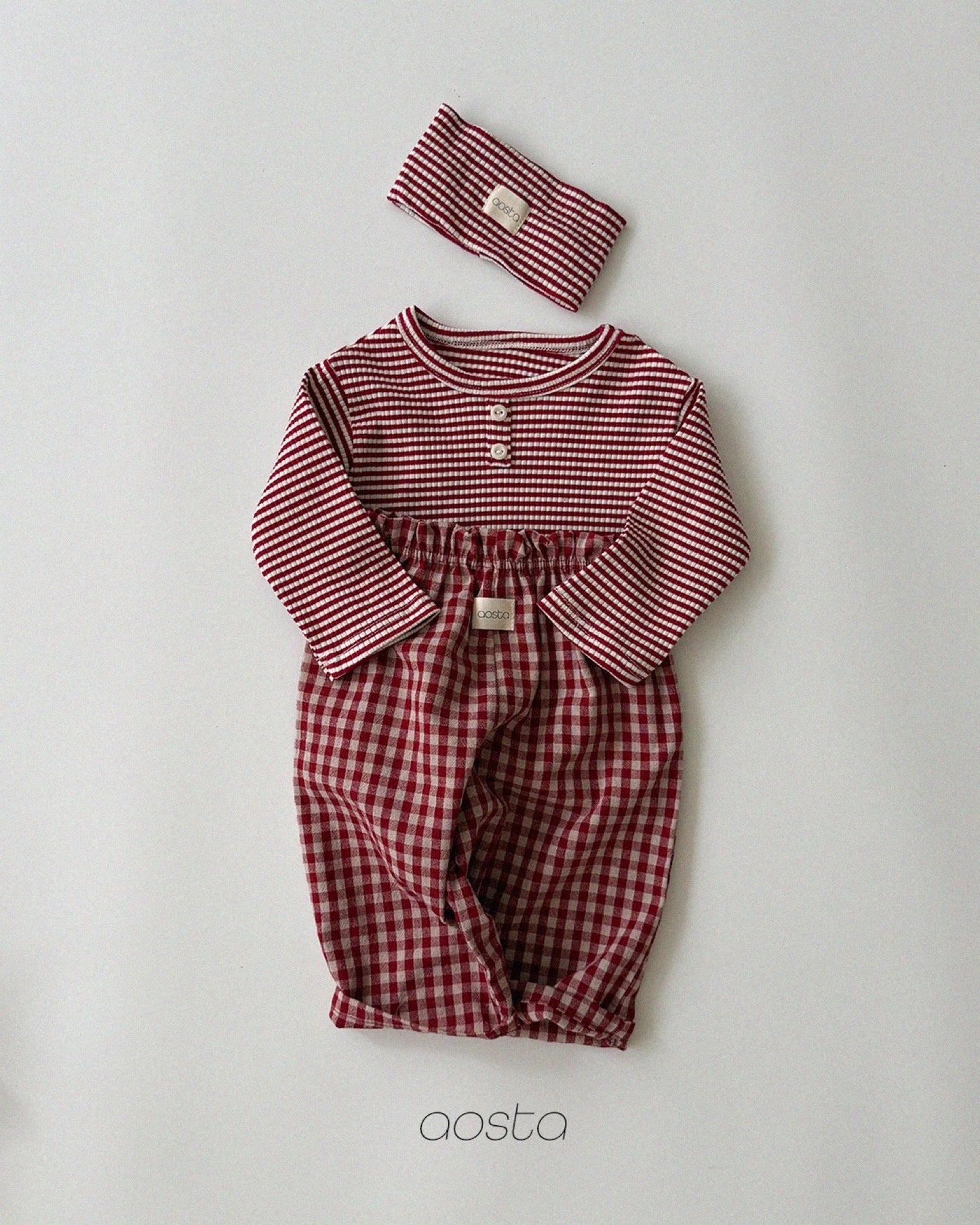 Aosta caramel check pants (~70-115cm)