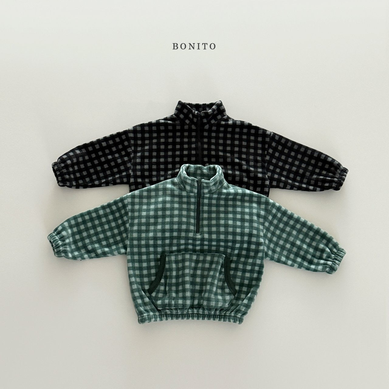 Bonito mini check half-zip (~80-140cm)