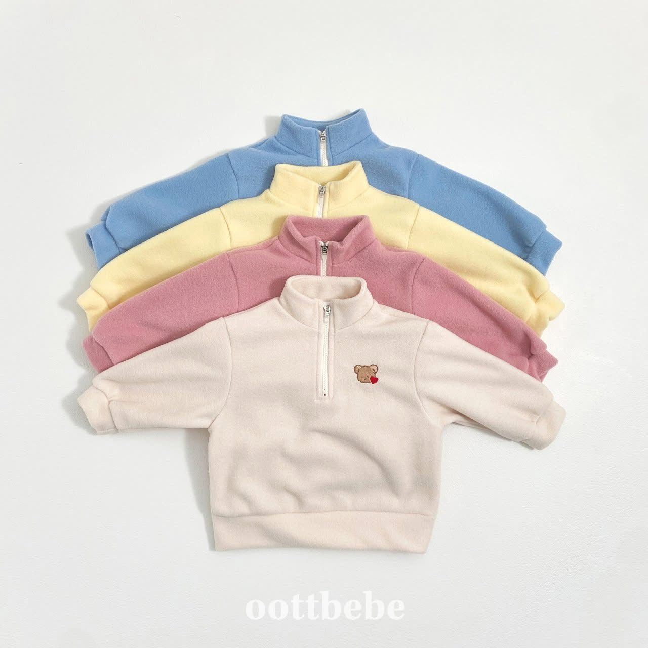 Oottbebe 馬卡龍色立領熊熊套裝 (75-120cm)