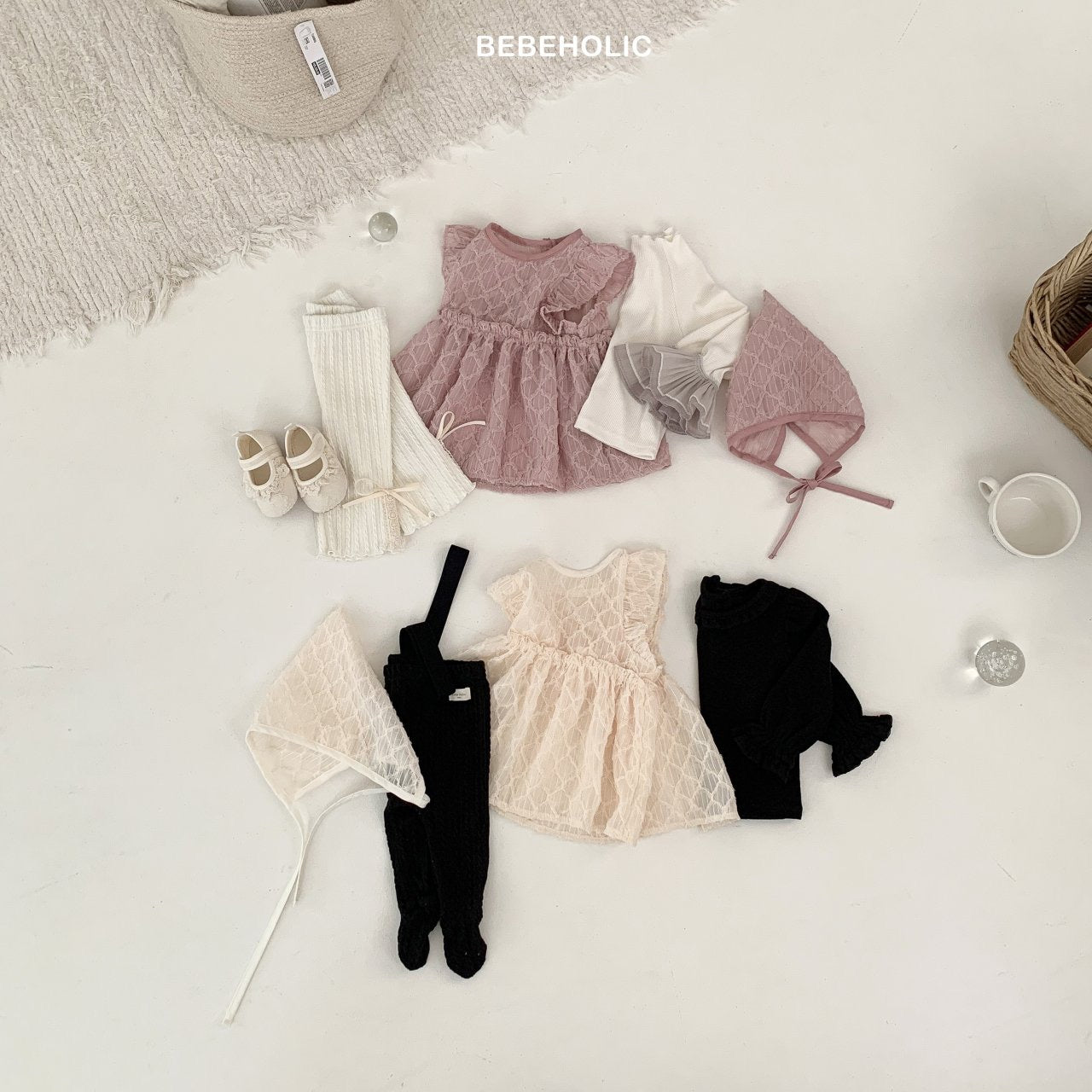 bebeholic milky bonnet set (Bebe)