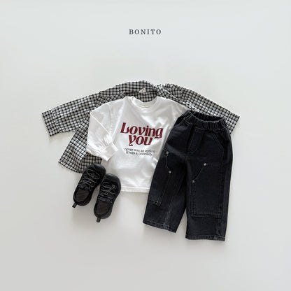 bonito point big pocket denim pants (~80-140cm)