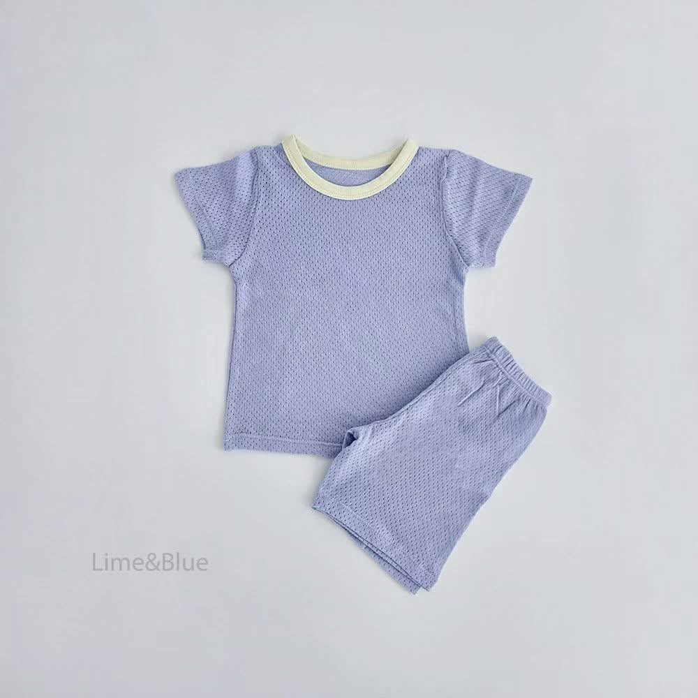 Lime&Blue 撞色透氣居家服 (80-150cm)