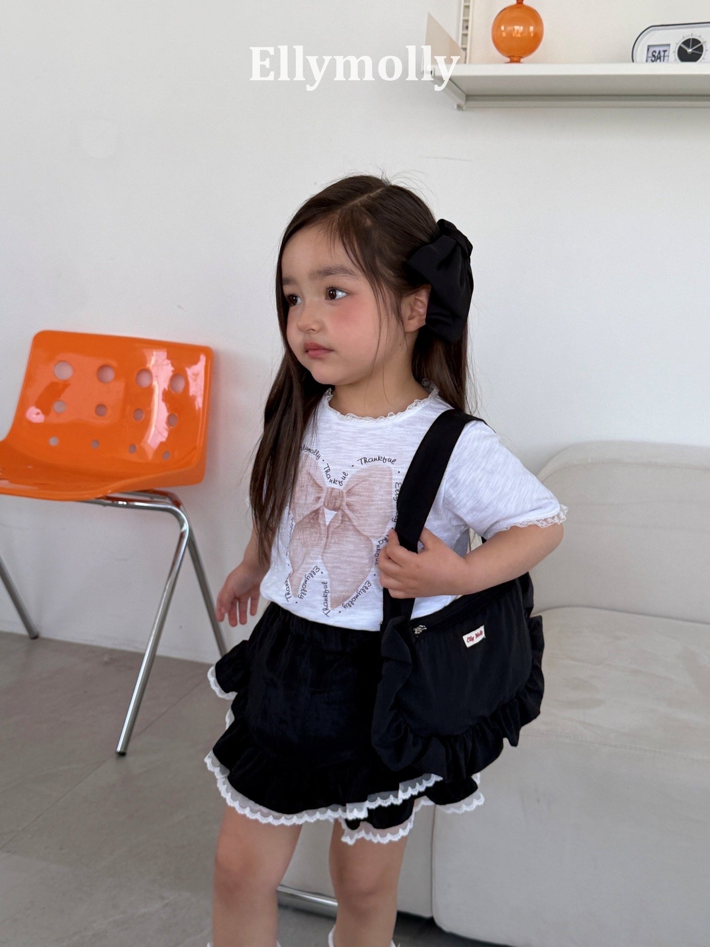 ELLYMOLLY slab ribbon t-shirt (90-145cm)