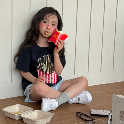 ninibello french fries short sleeve t-shirt (80-130cm)