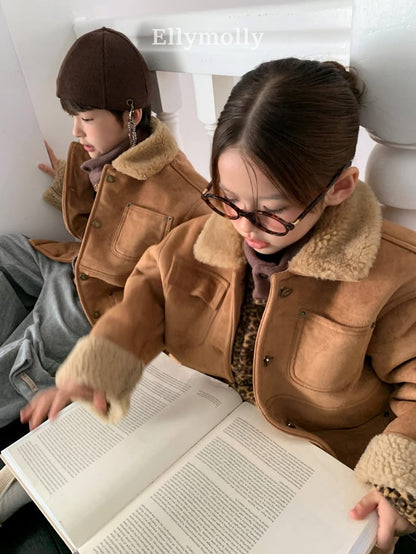 EllyMolly 猄皮毛絨保暖夾克 (90-160cm)