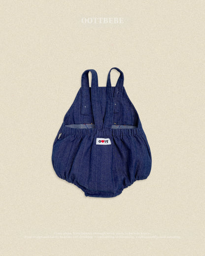 oottbebe denim car rompers (0-12m)