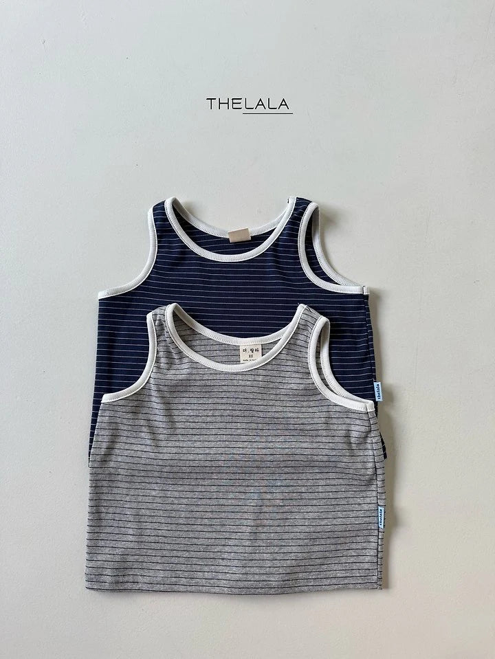 Lala Boxy Stripe Sleeveless Top (~75-115cm)