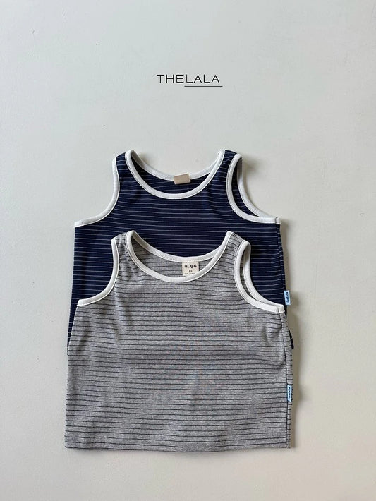 Lala Boxy Stripe Sleeveless Top (~75-115cm)