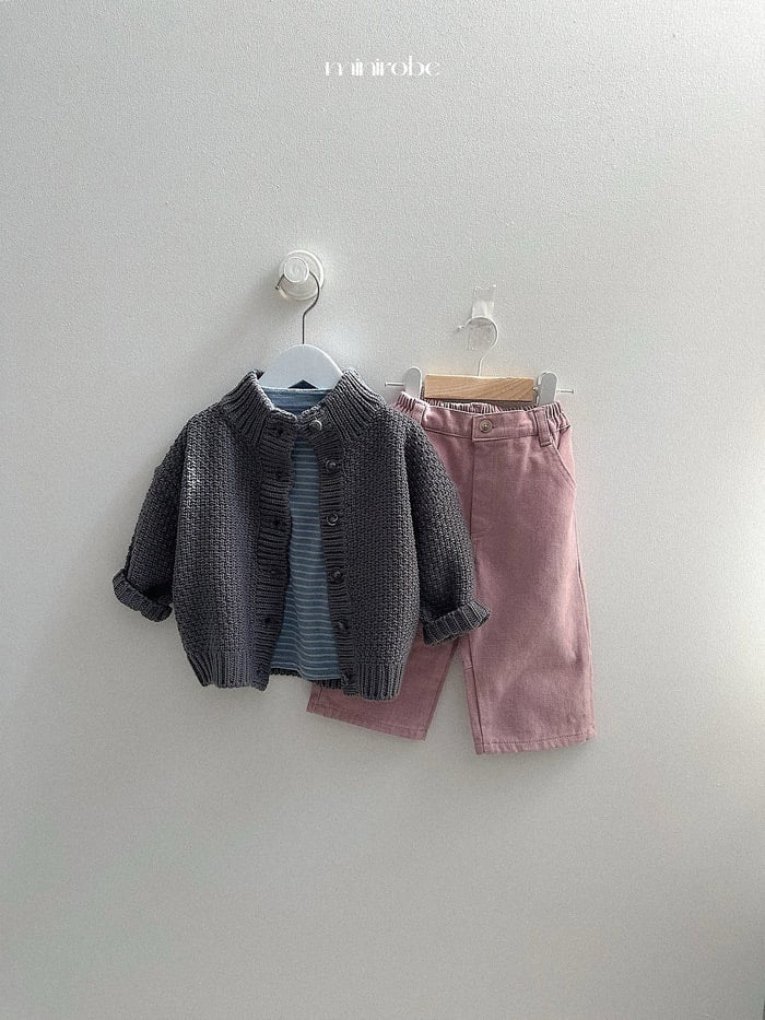 minirobe waffle high neck cardigan (75-110cm)