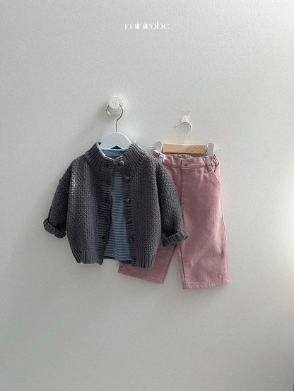 minirobe waffle high neck cardigan (75-110cm)