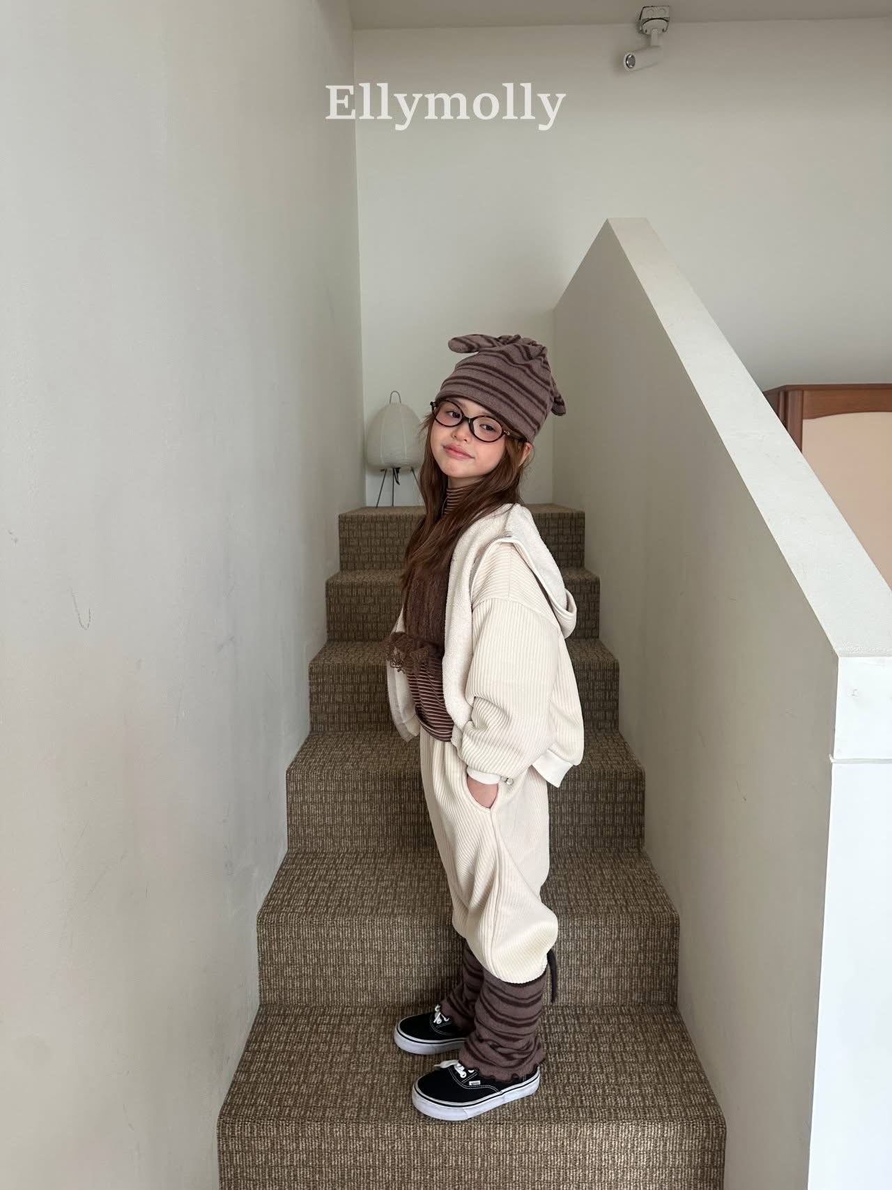 EllyMolly 舒適羅紋連帽外套 (90–160cm)