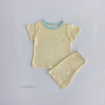 Lime&Blue 撞色透氣居家服 (80-150cm)
