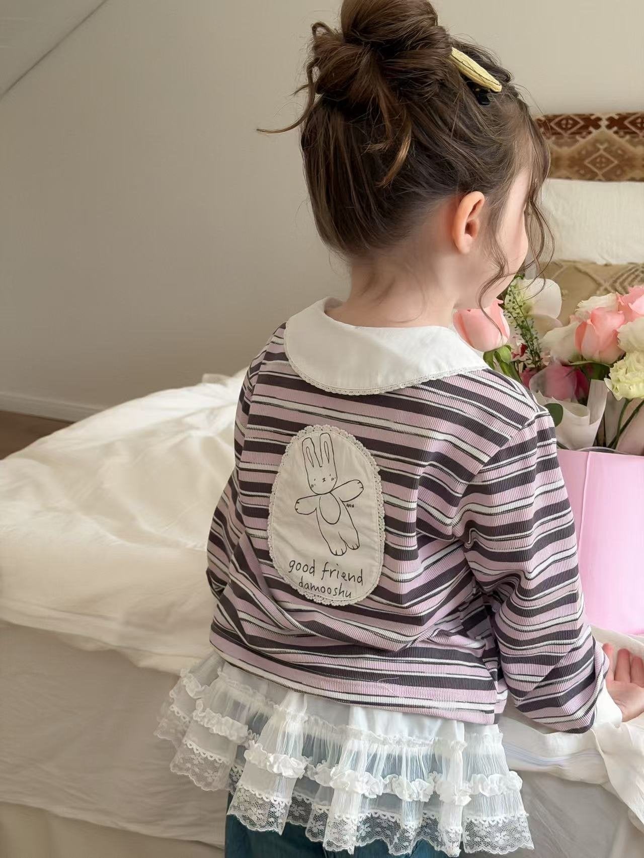 aiai cherry line collar red t-shirt (95-140cm)