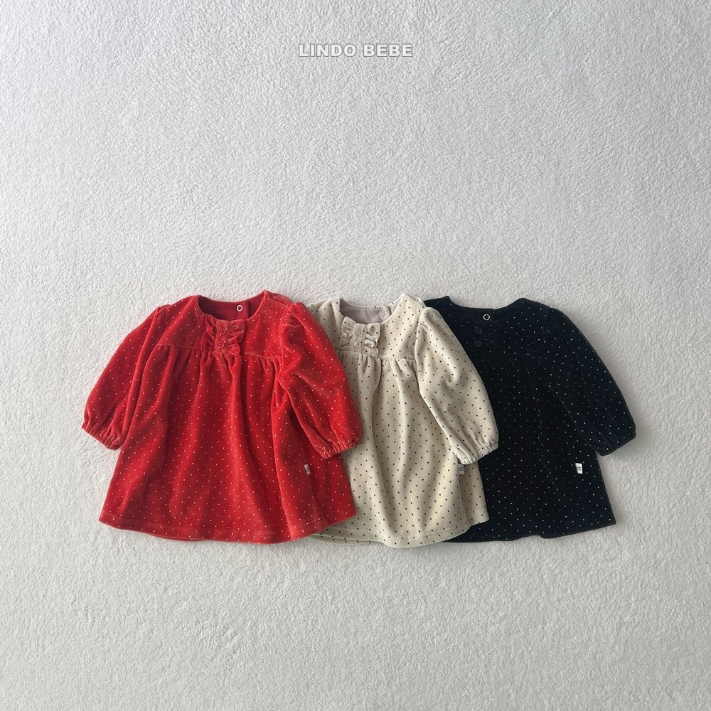 LINDO dot velvet dress(3-18m)
