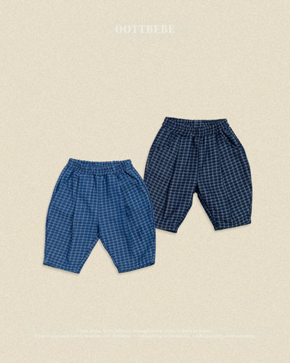 oottbebe check denim pants (65-115cm)