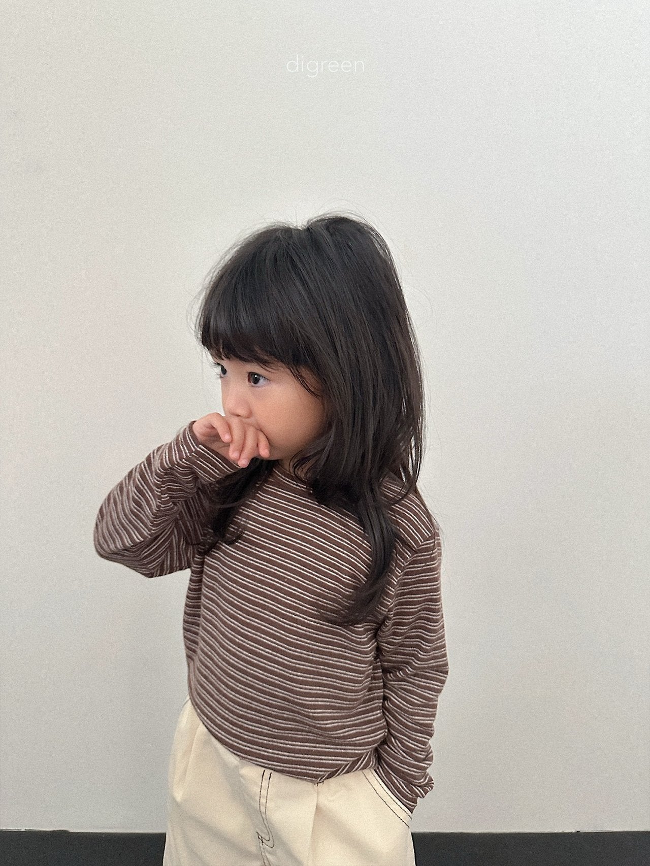 digreen stripe latte tee (85-130cm)