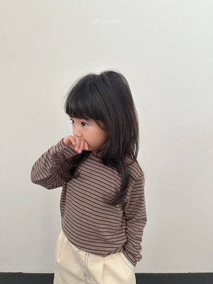 digreen stripe latte tee (85-130cm)