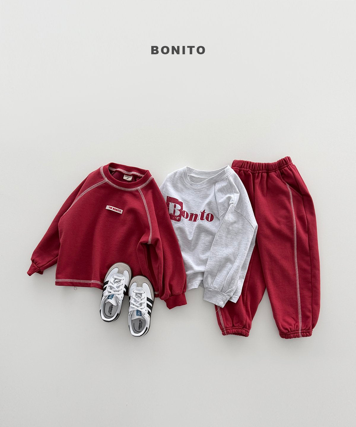 bonito color stitch raglan set (~80-140cm)