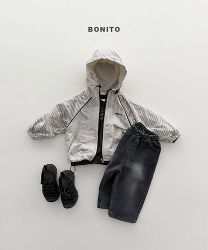 bonito check stripe windbreaker (~80-140cm)