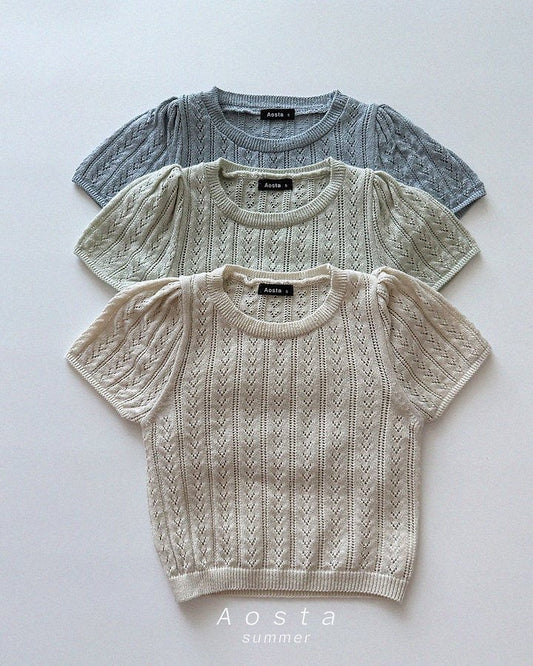 Aosta knit eyelet tee (~80-115cm)