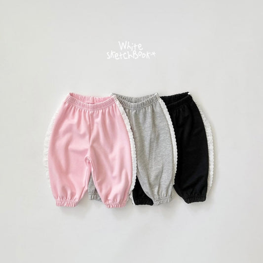 WhitesketchBook lace jogger pants (90-140cm)