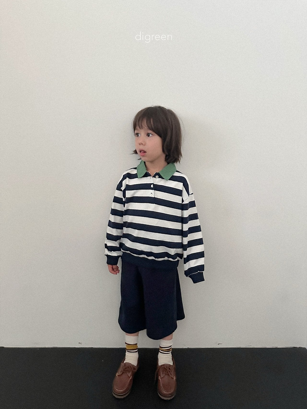 digreen striped collar mtm (85-130cm)