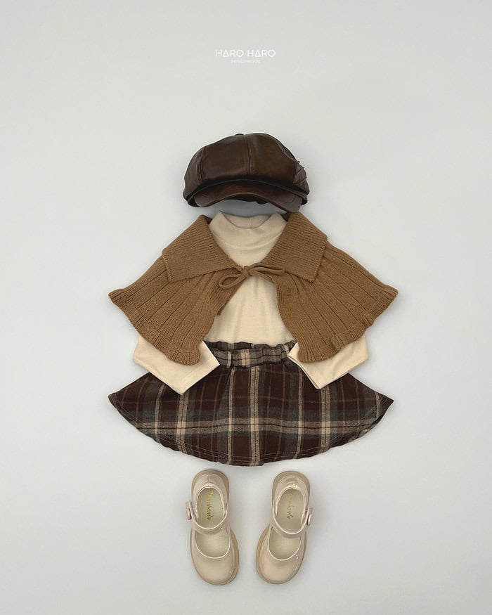 HAROHARO brownie knit cape