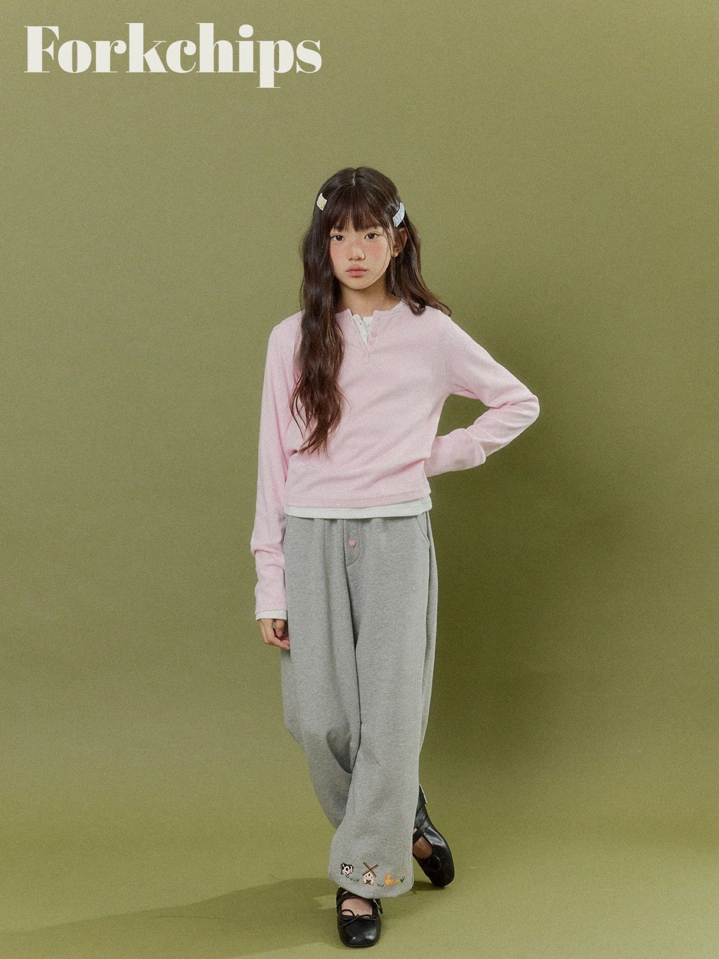 FORKCHIPS peach snap t-shirt (95-160cm)