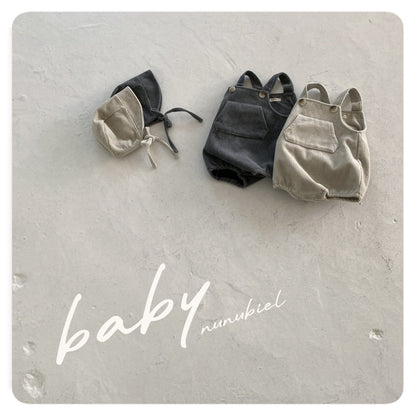 nunubiel corduroy romper&bonnet (3-18m)